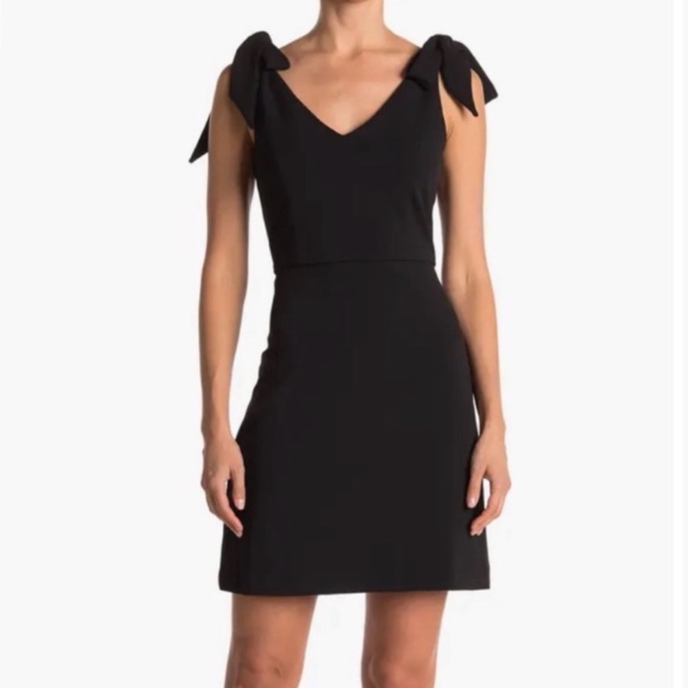 BCBG Black Mini Dress with Tie-Shoulder Straps